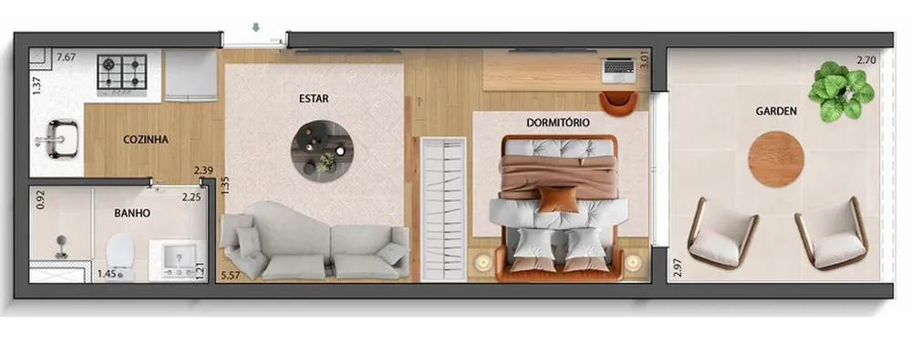 Kitnet-Studio, 36 m² - Foto 8