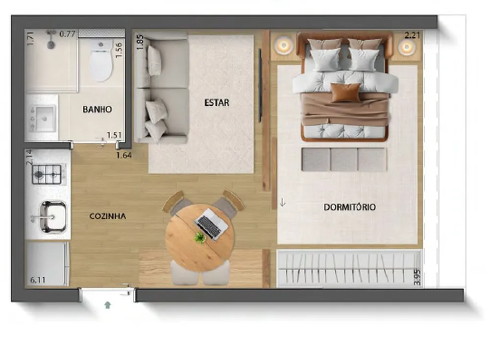 Kitnet-Studio, 36 m² - Foto 7
