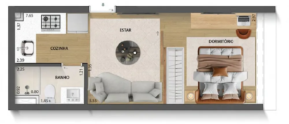 Kitnet-Studio, 36 m² - Foto 3