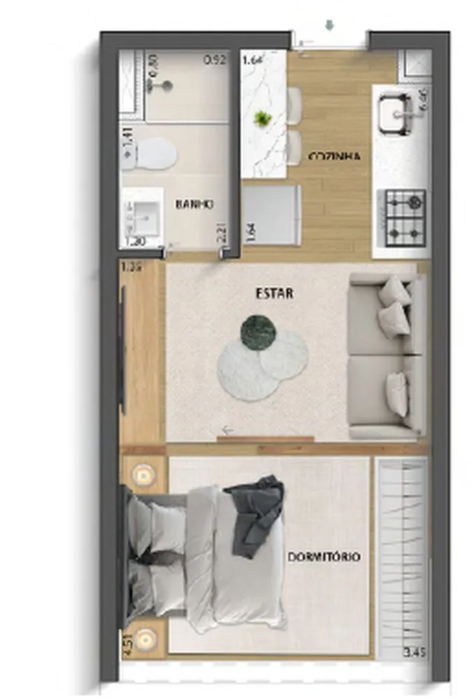 Kitnet-Studio, 36 m² - Foto 1