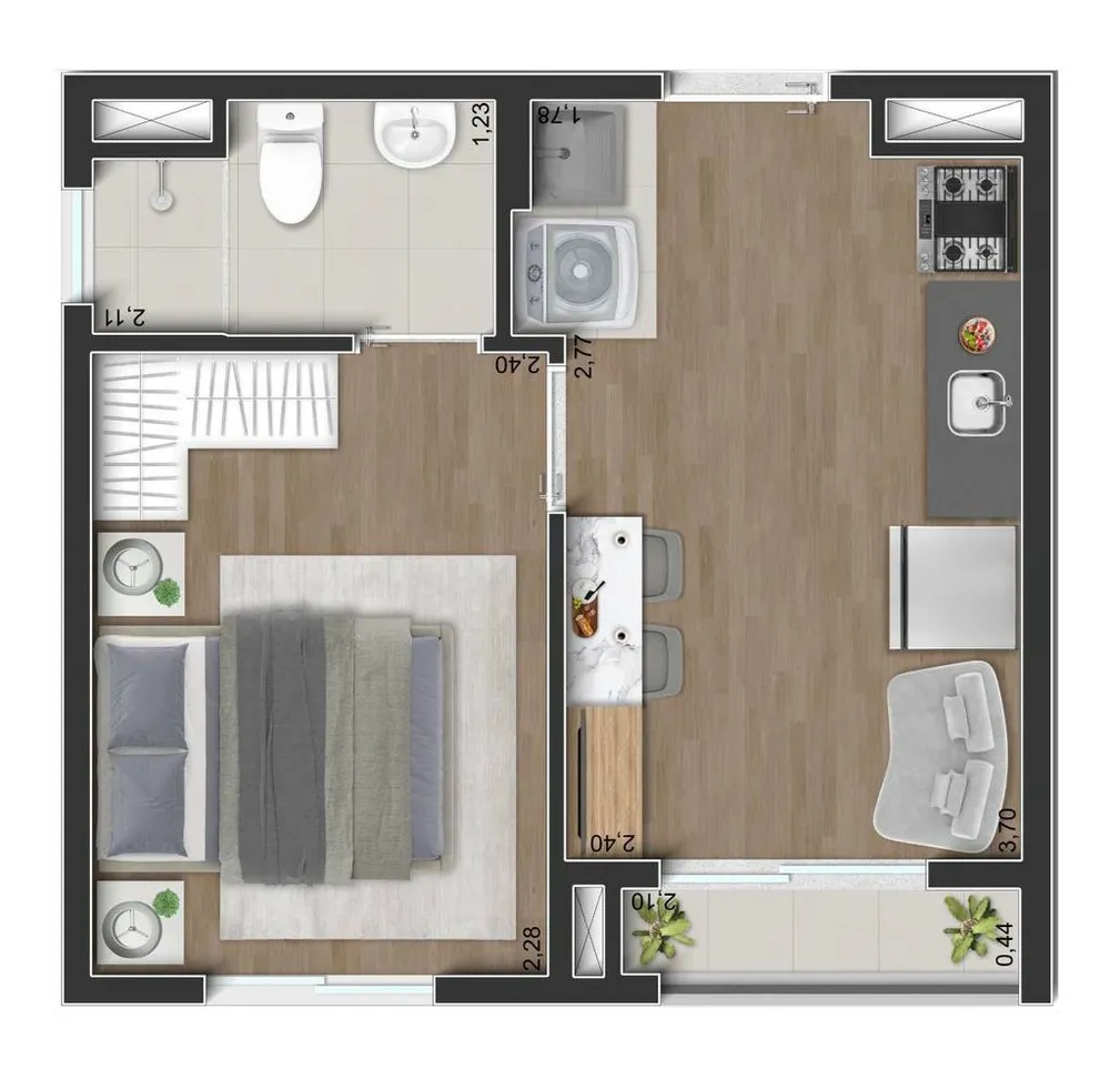 Apartamento, 1 quarto, 24 m² - Foto 8