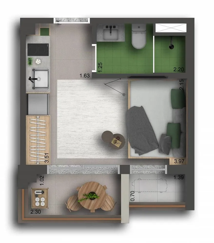 Kitnet-Studio, 21 m² - Foto 8