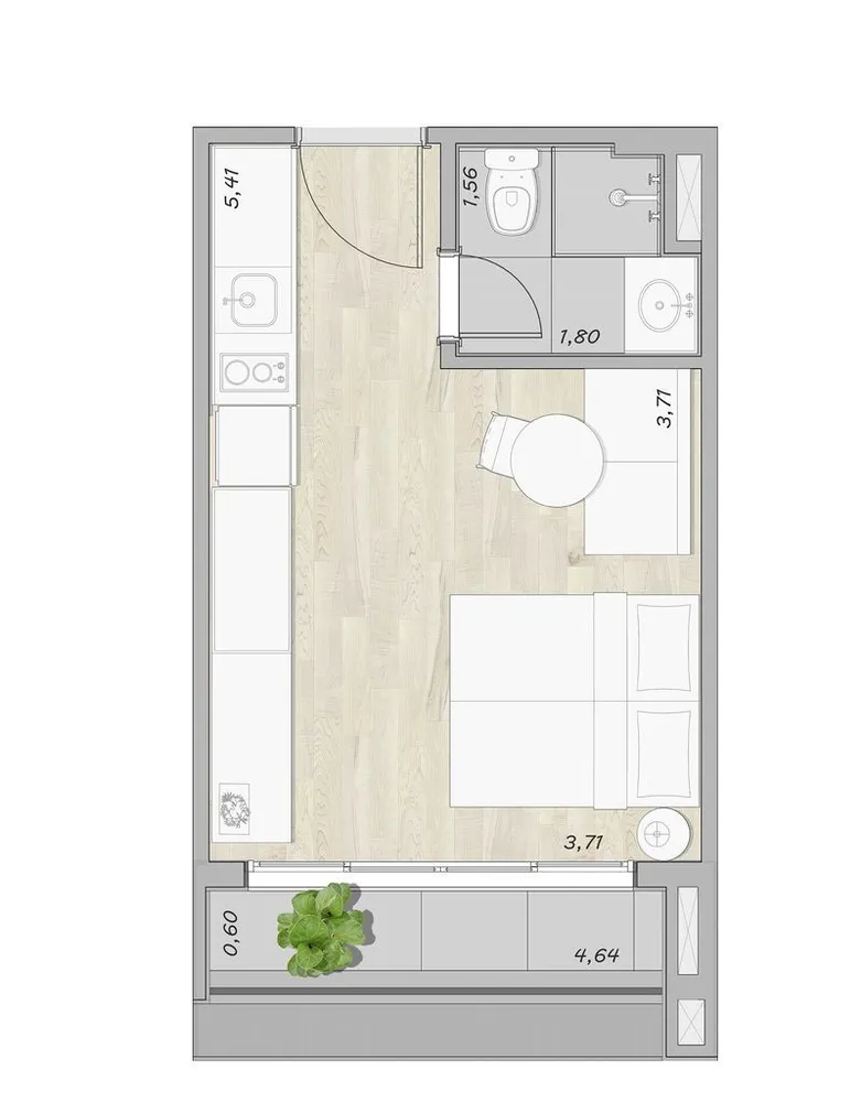 Kitnet-Studio, 27 m² - Foto 7