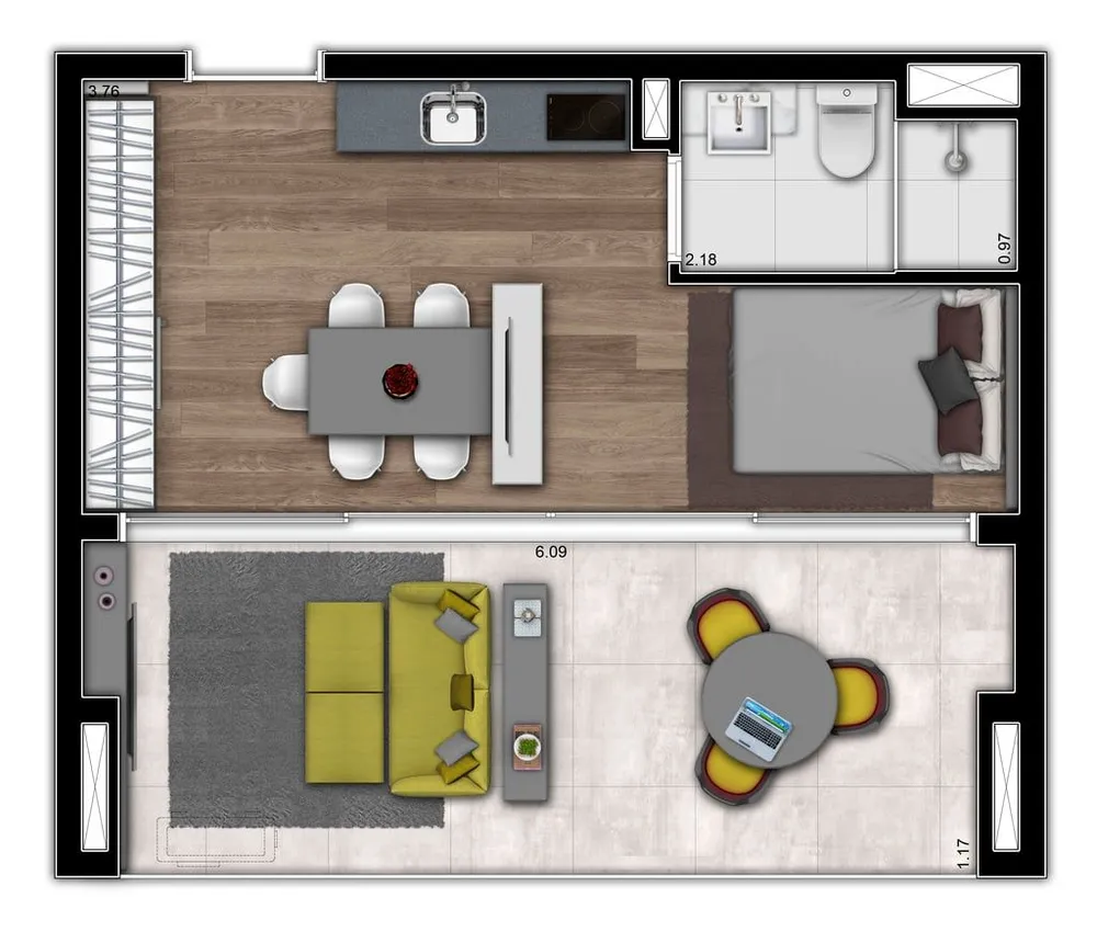 Kitnet-Studio, 42 m² - Foto 1