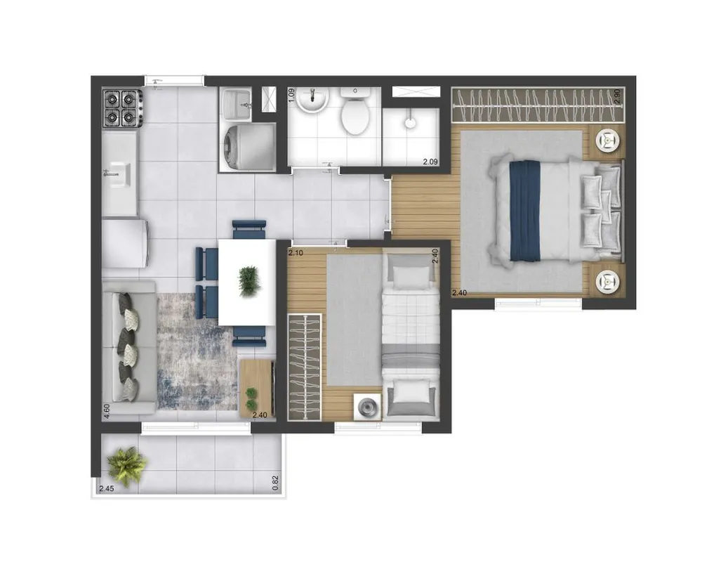 Apartamento, 2 quartos, 34 m² - Foto 11