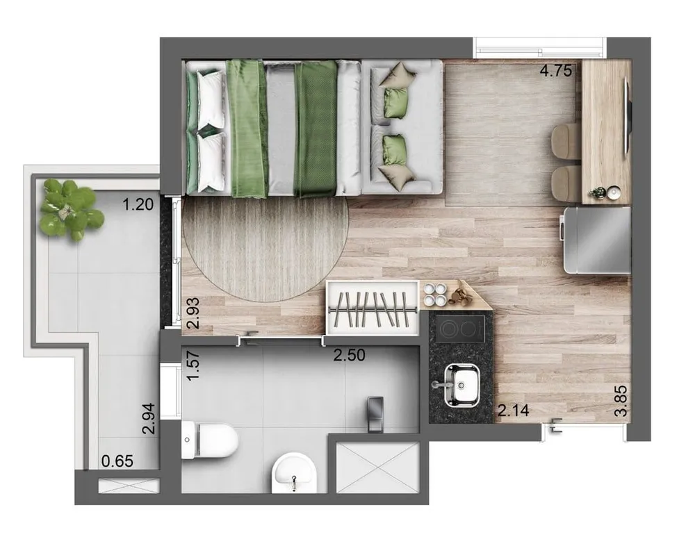 Kitnet-Studio, 43 m² - Foto 6