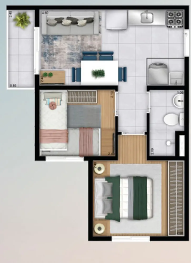 Apartamento, 2 quartos, 34 m² - Foto 3