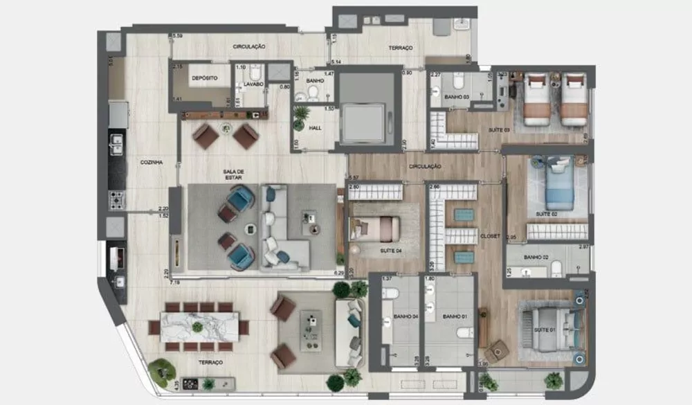 Apartamento, 2 quartos, 134 m² - Foto 1