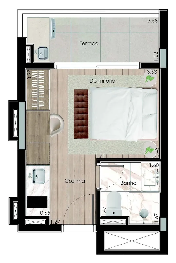 Apartamento, 1 quarto, 31 m² - Foto 9