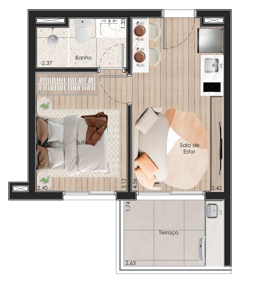 Apartamento, 1 quarto, 31 m² - Foto 7