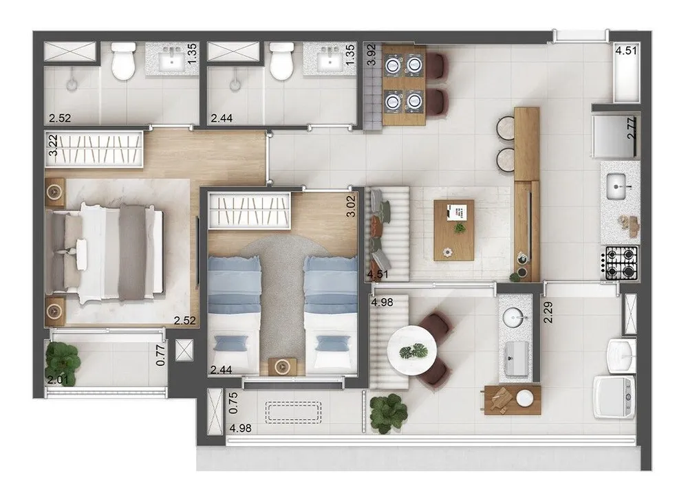 Apartamento, 1 quarto, 58 m² - Foto 10