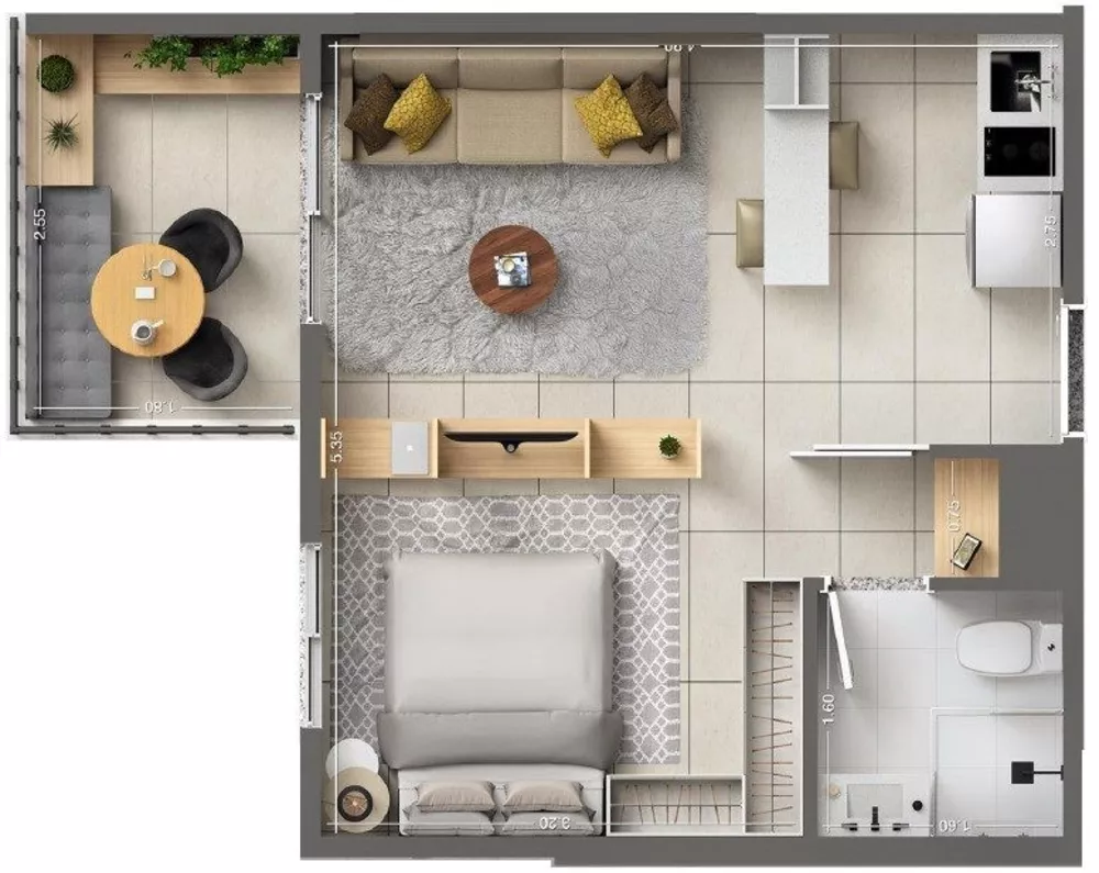 Kitnet-Studio, 33 m² - Foto 2