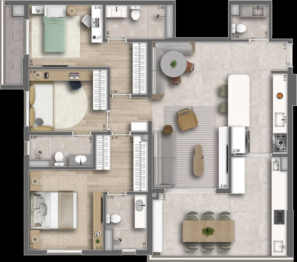 Apartamento, 3 quartos, 120 m² - Foto 9