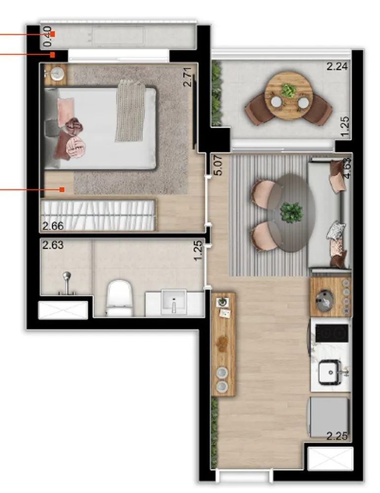 Apartamento, 1 quarto, 31 m² - Foto 6