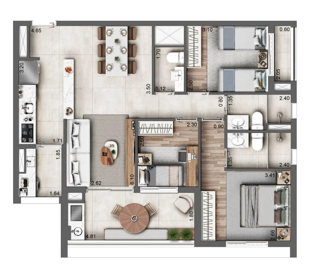 Apartamento, 3 quartos, 132 m² - Foto 7