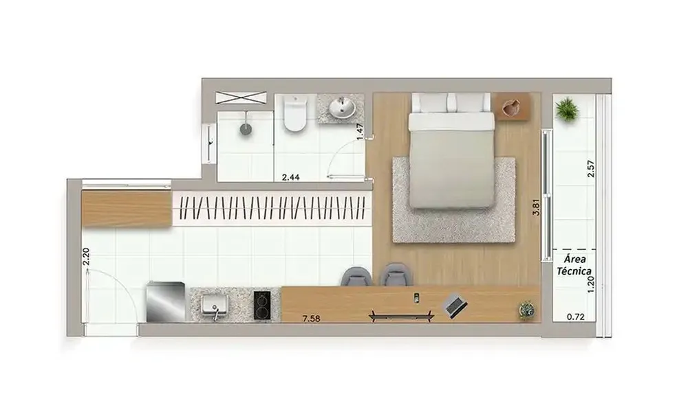 Apartamento, 1 quarto, 51 m² - Foto 5