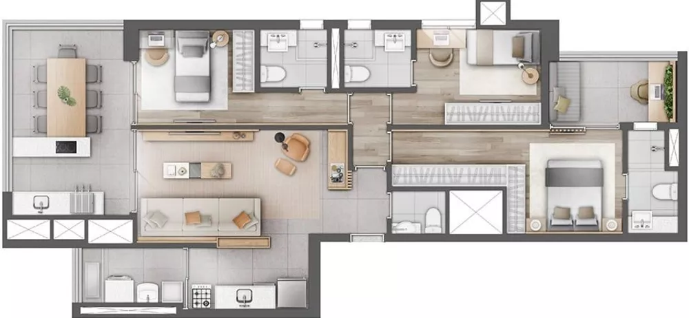 Apartamento, 3 quartos, 104 m² - Foto 1