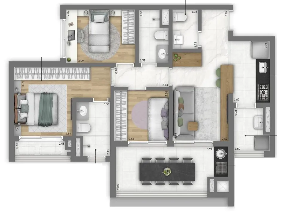 Apartamento, 2 quartos, 88 m² - Foto 12