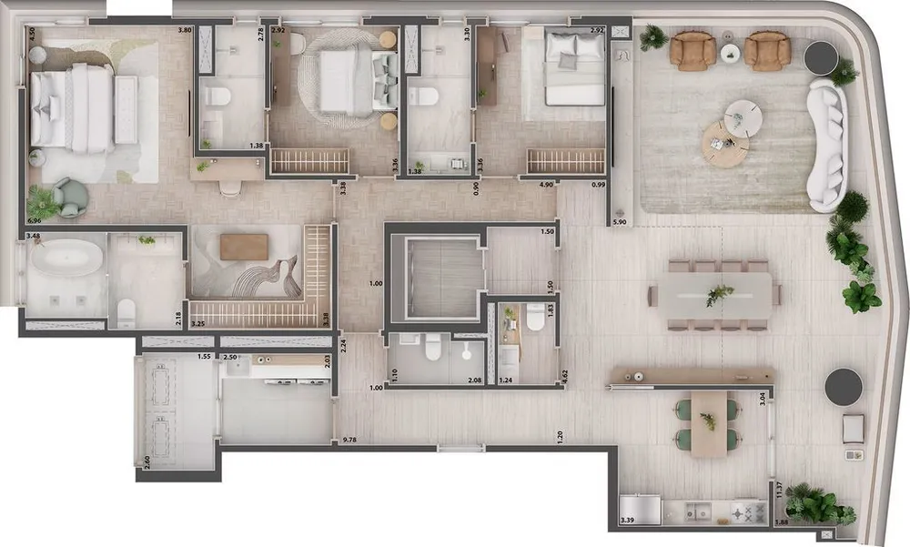 Apartamento, 3 quartos, 192 m² - Foto 1