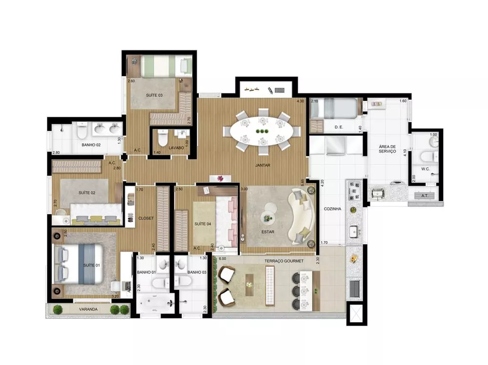 Apartamento, 4 quartos, 128 m² - Foto 2