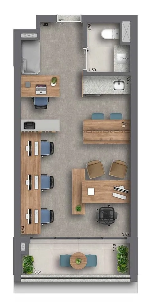 Sala-Conjunto, 37 m² - Foto 2