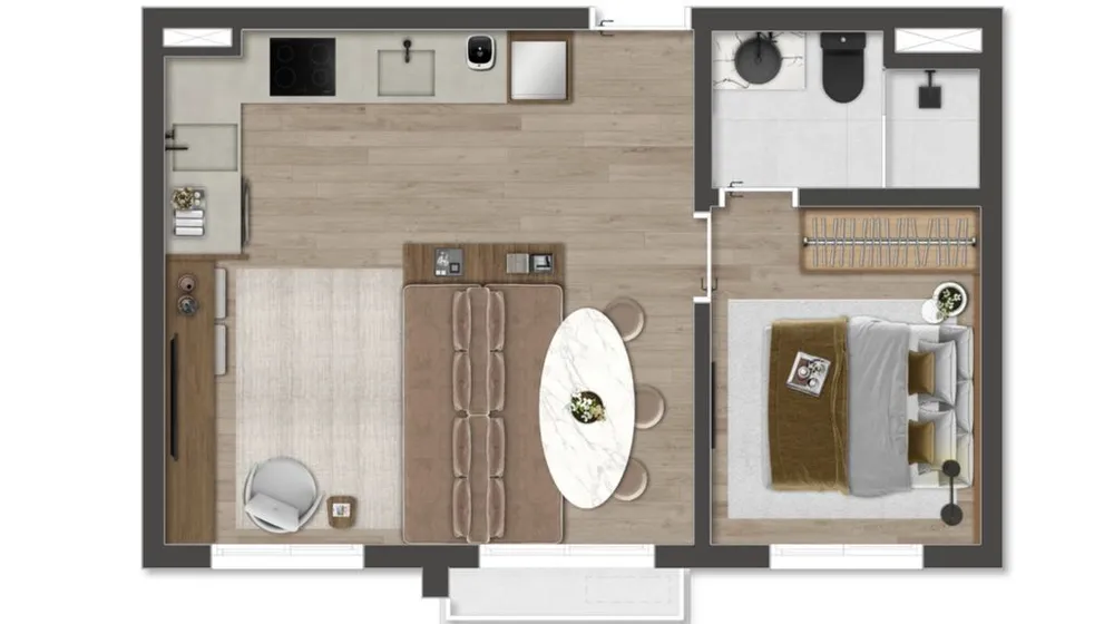 Kitnet-Studio, 30 m² - Foto 1