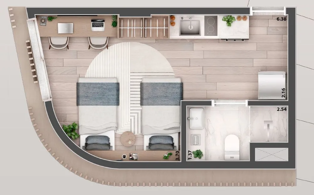 Kitnet-Studio, 27 m² - Foto 3