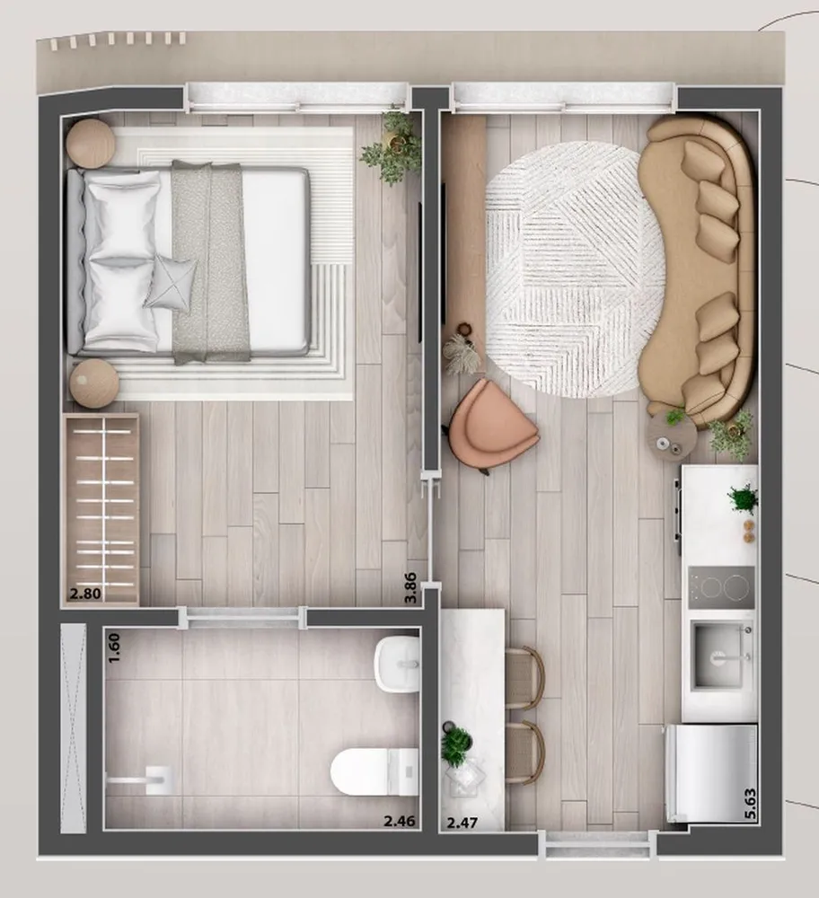 Kitnet-Studio, 27 m² - Foto 5
