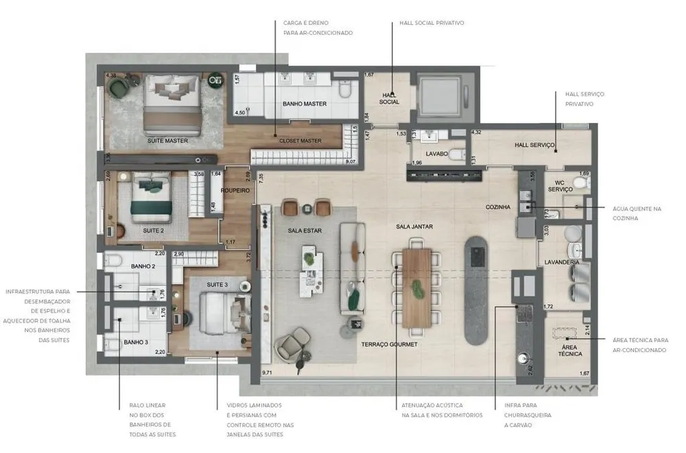 Apartamento, 4 quartos, 220 m² - Foto 3