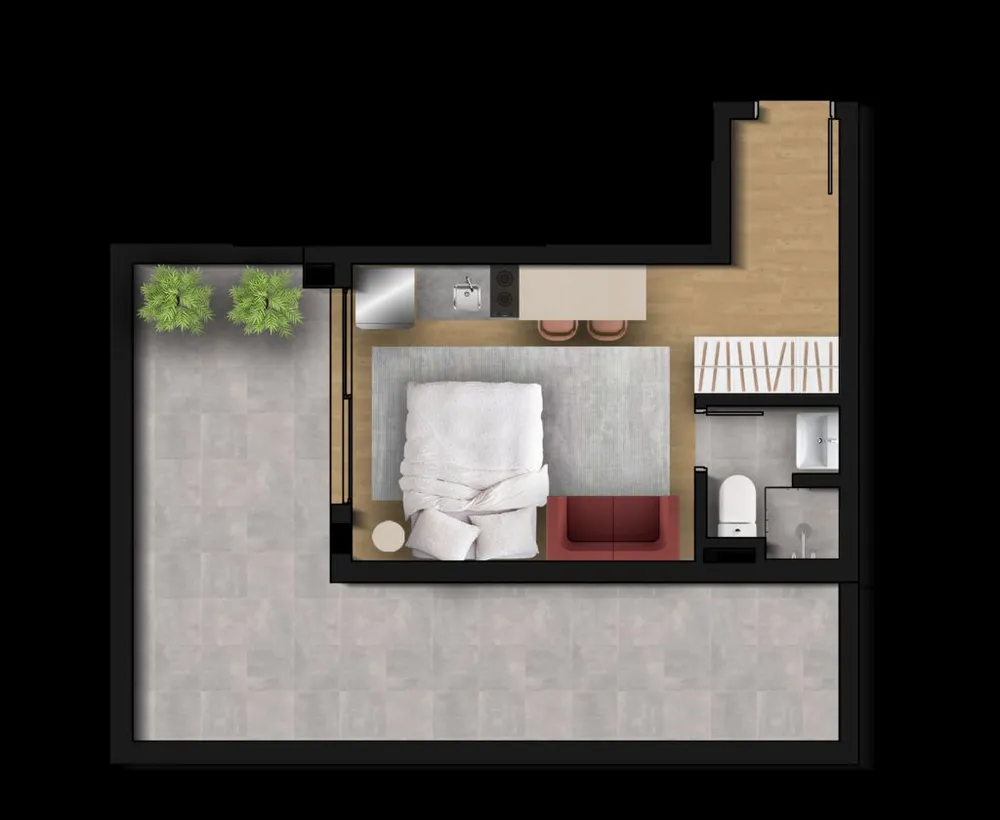Apartamento, 1 quarto, 42 m² - Foto 1