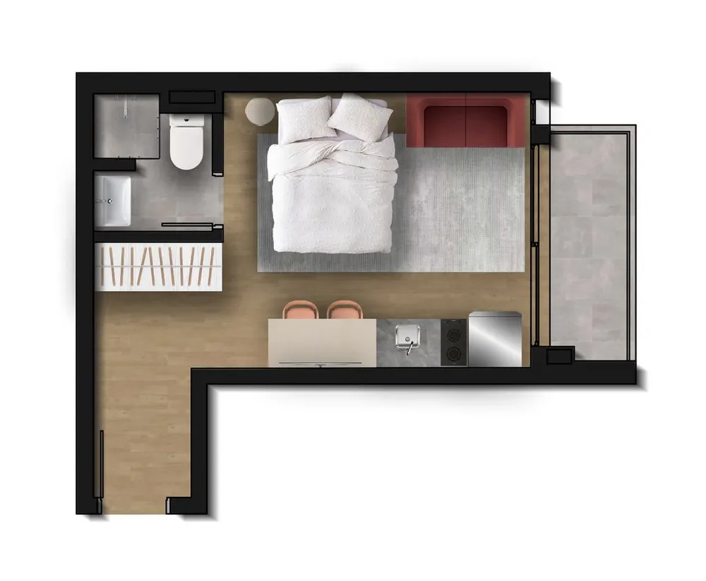 Apartamento, 1 quarto, 42 m² - Foto 7
