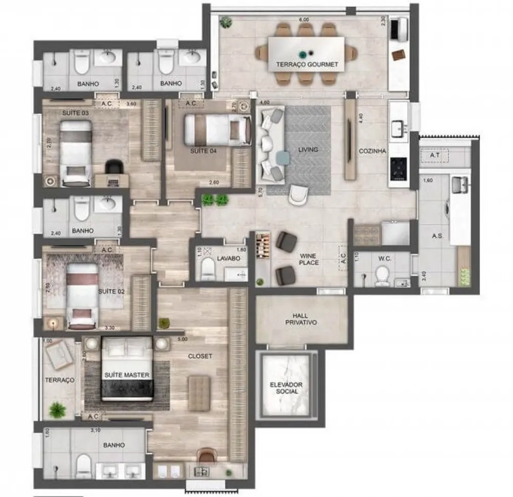 Apartamento, 3 quartos, 138 m² - Foto 11