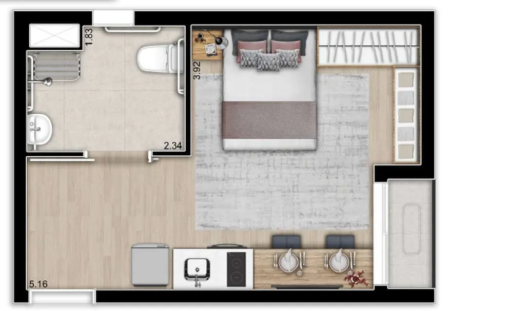 Kitnet-Studio, 29 m² - Foto 10