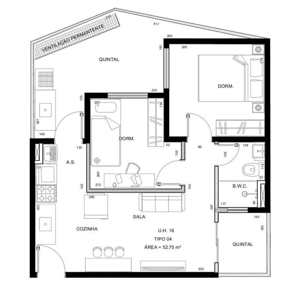 Apartamento, 2 quartos, 52 m² - Foto 1