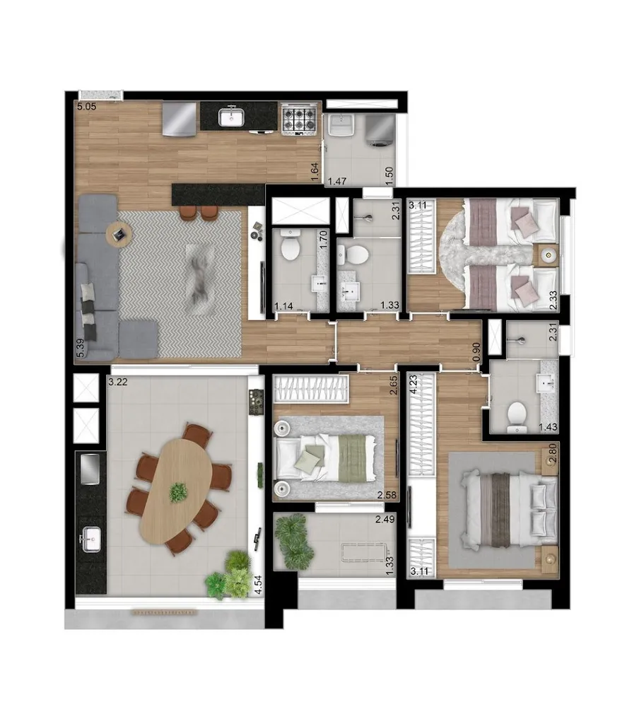 Cobertura, 4 quartos, 191 m² - Foto 7
