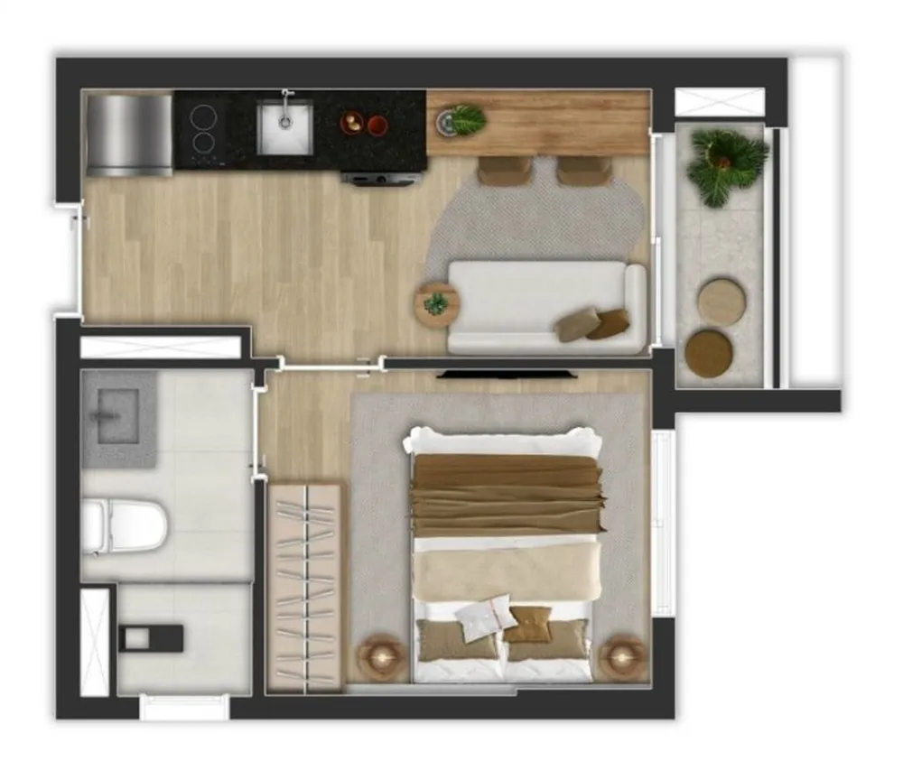 Kitnet-Studio, 24 m² - Foto 2