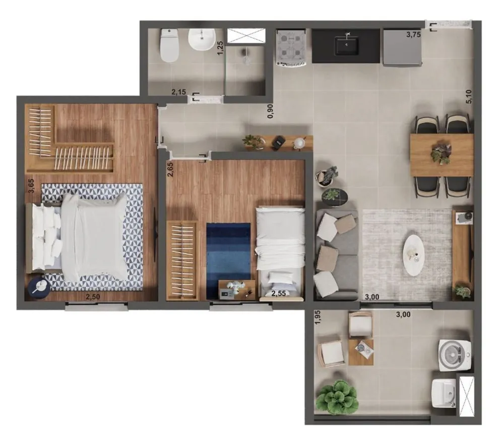 Apartamento, 2 quartos, 50 m² - Foto 9