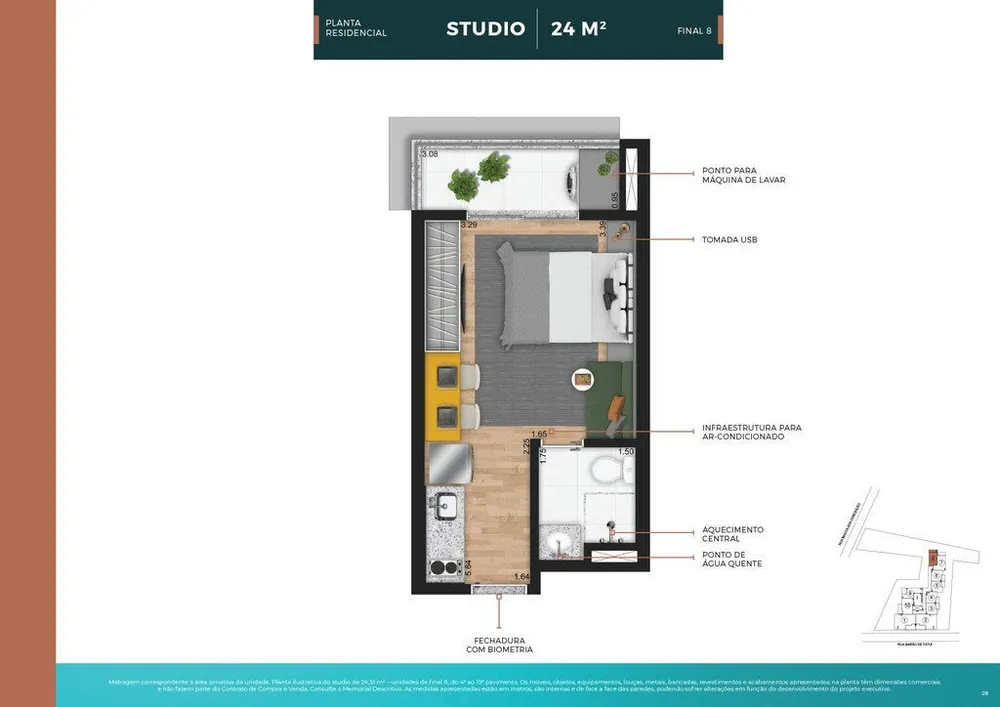 Kitnet-Studio, 24 m² - Foto 12