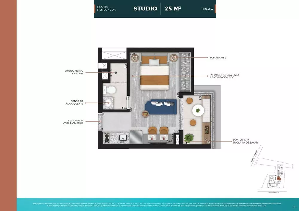 Kitnet-Studio, 24 m² - Foto 3