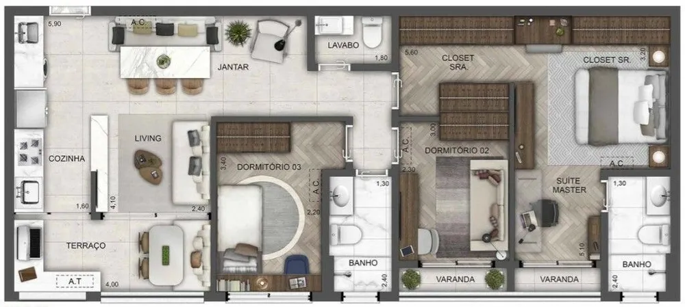 Apartamento, 2 quartos, 62 m² - Foto 9