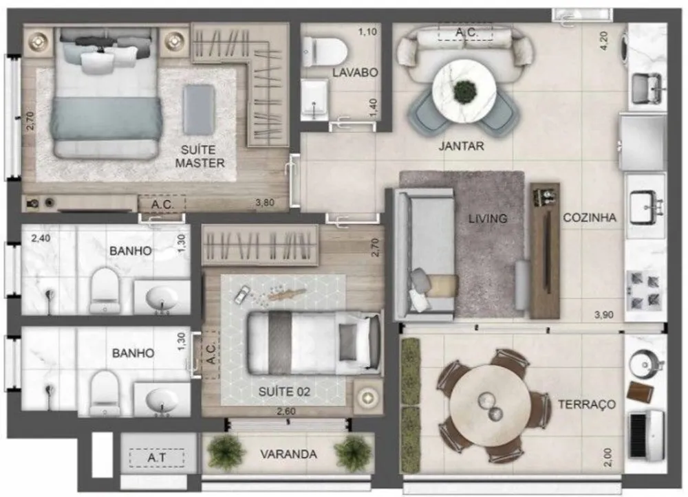 Apartamento, 2 quartos, 62 m² - Foto 11
