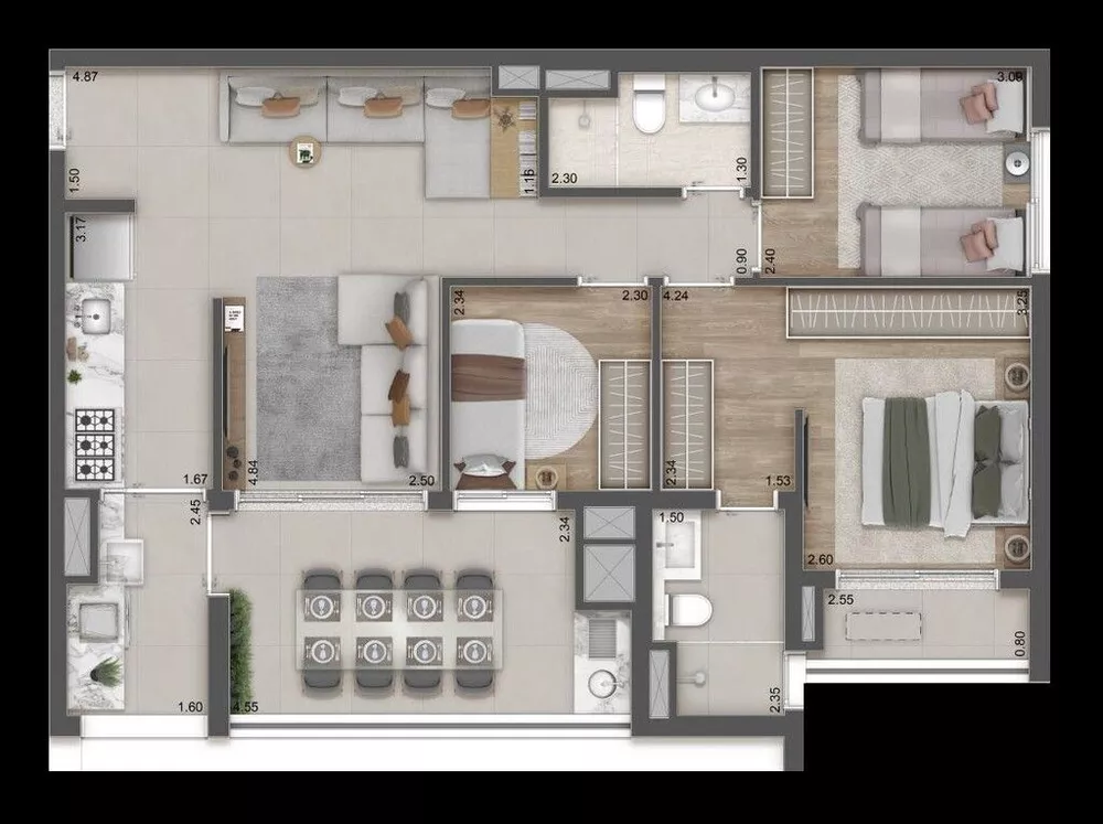 Apartamento, 2 quartos, 67 m² - Foto 1