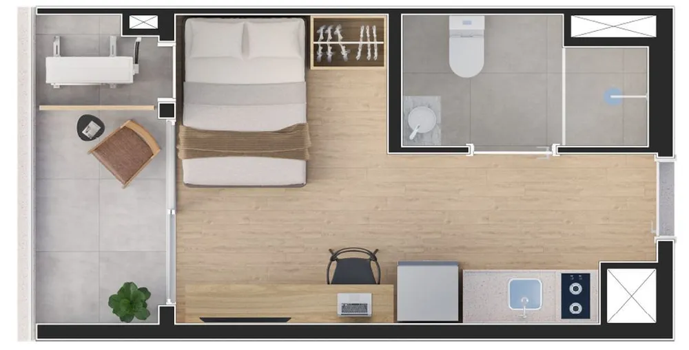 Kitnet-Studio, 33 m² - Foto 3