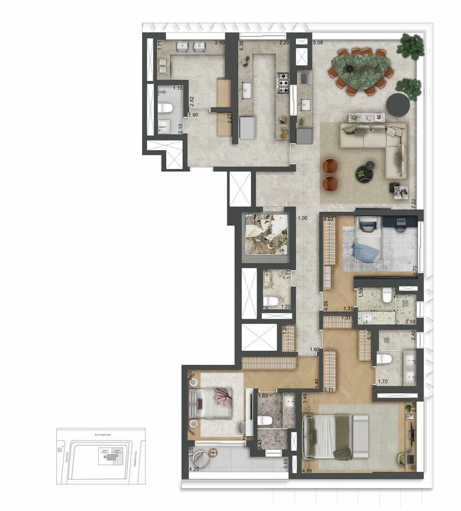 Apartamento, 3 quartos, 188 m² - Foto 1