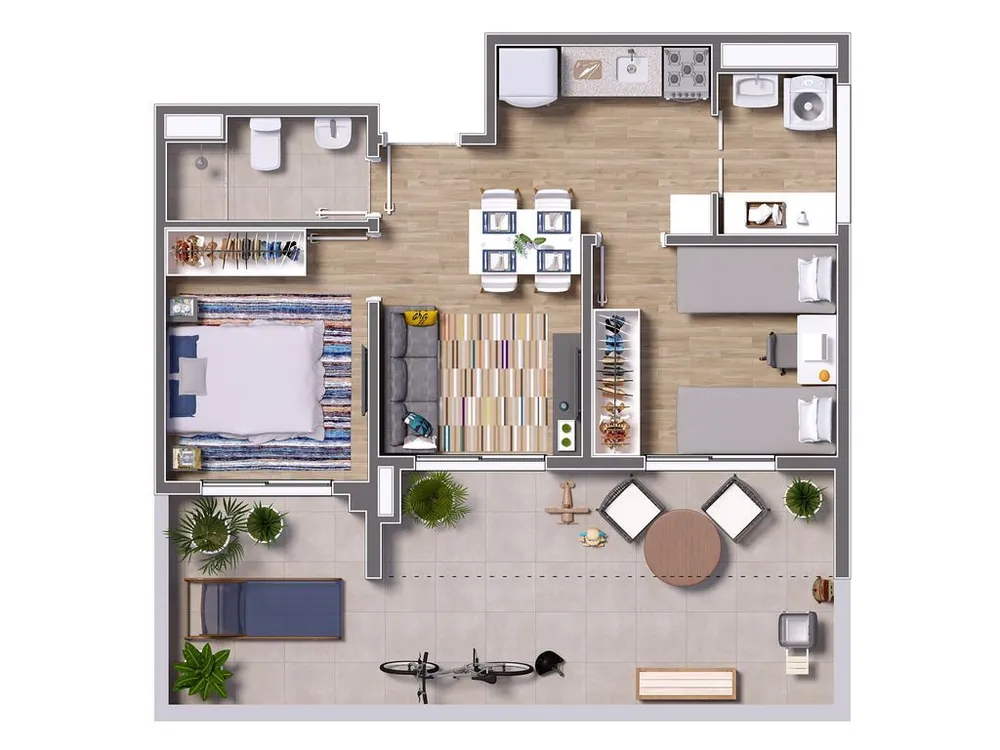 Apartamento, 2 quartos, 46 m² - Foto 1