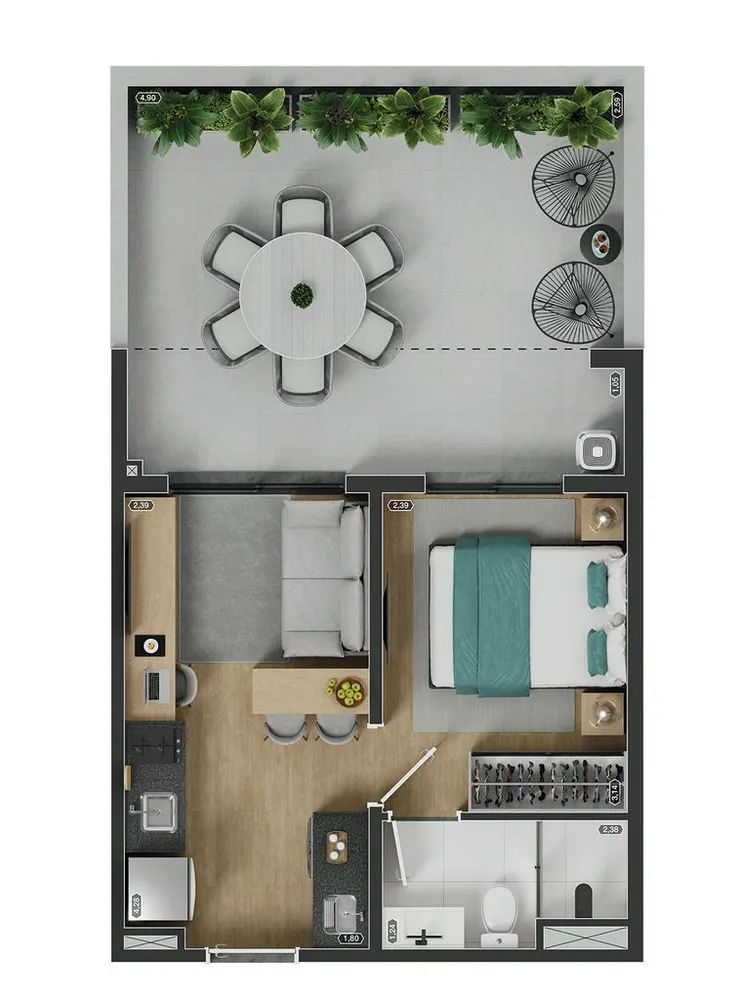 Apartamento, 2 quartos, 37 m² - Foto 8