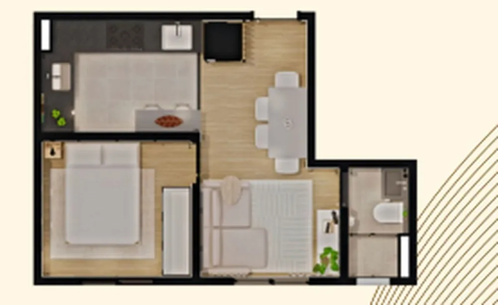 Apartamento, 2 quartos, 49 m² - Foto 1