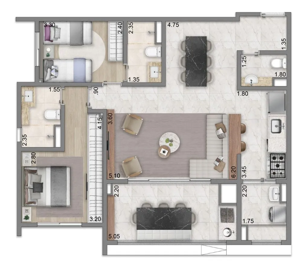 Apartamento, 2 quartos, 82 m² - Foto 7
