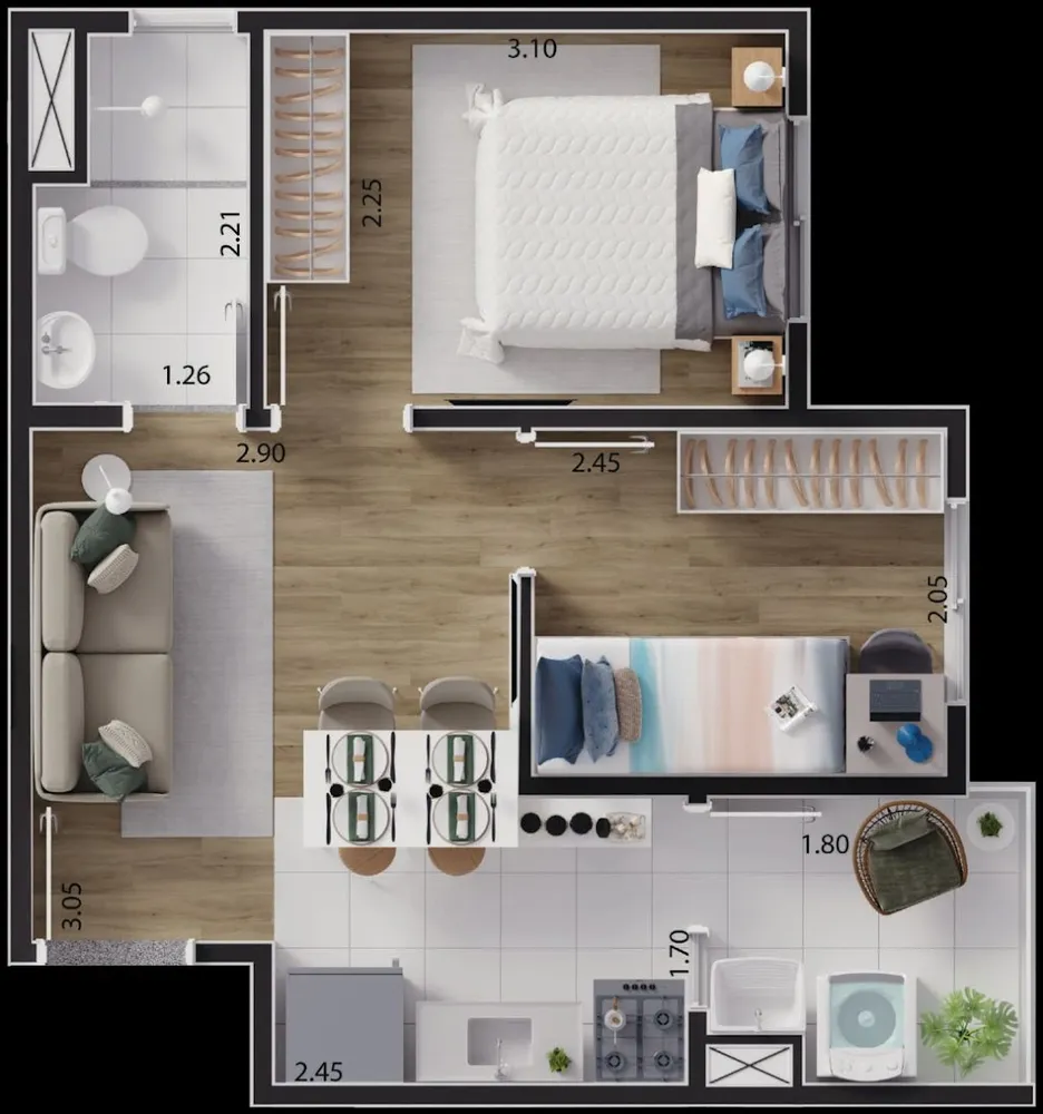 Apartamento, 1 quarto, 34 m² - Foto 7
