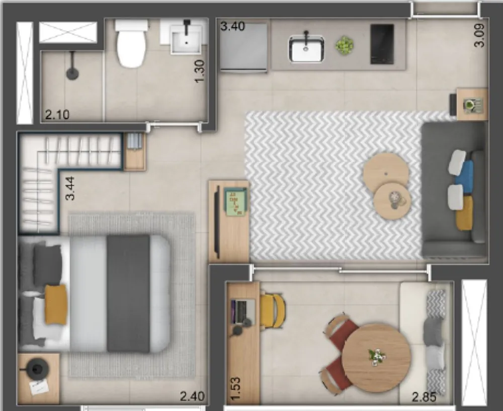 Apartamento, 2 quartos, 52 m² - Foto 9